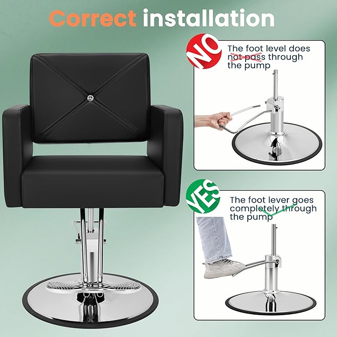 Salon Styling Chair, Heavy-Duty Hydraulic Salon Chair with Wide Seat, 360° Swivel, Premium Cushion & Sleek Design for Hair Stylists, Barbershops & Beauty Spas
