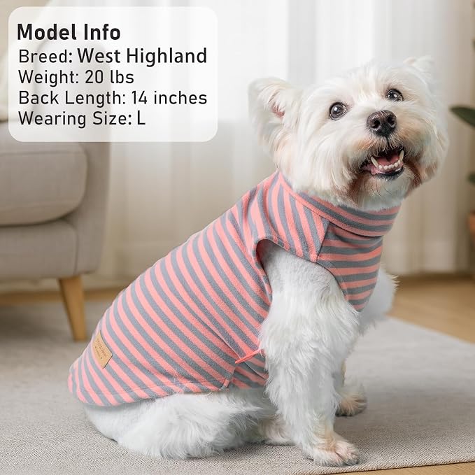 KYEESE 2Pack Dog Sweater for Small Dogs Soft Pet Coats Fleece Sweatshirt | Warm Turtleneck Dog Pullover Clothes, 4-Way Stretch & Lightweight Vest, Doggie Coat in Cold Weather, Daily Wear