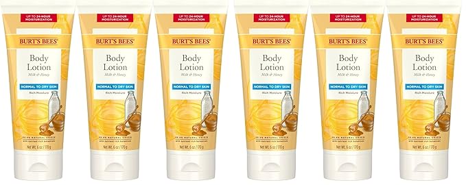 Burt's Bees Body Lotion for Normal to Dry Skin with Milk & Honey, 6 Oz (Package May Vary), (Pack of 6)