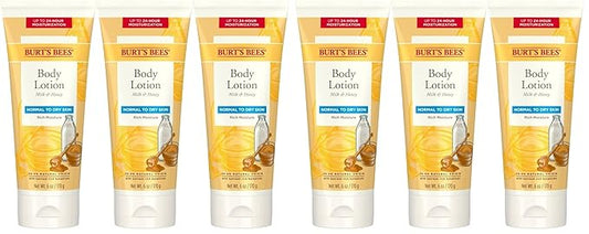 Burt's Bees Body Lotion for Normal to Dry Skin with Milk & Honey, 6 Oz (Package May Vary), (Pack of 6)