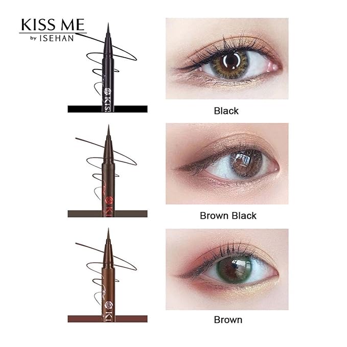 Heroine Make by KISSME Waterproof Eyeliner with Ultra-Fine 0.1mm Tip, Liquid Eyeliner Pen for Sensitive Skin, Cat Eye Liner for Long Lasting Wear, Made in Japan, Jet Black, 1 Count, SMOOTH
