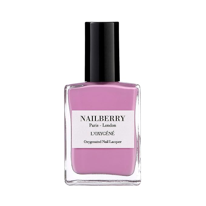 Nailberry L'Oxygéné Oxygenated Nail Lacquer | Lilac Fairy | Pale Lilac Opaque Nail Polish | UV Protected Long-Wear Nail Polish | 12-Free | Vegan | Certified Halal | Cruelty & Gluten Free | 15 ml