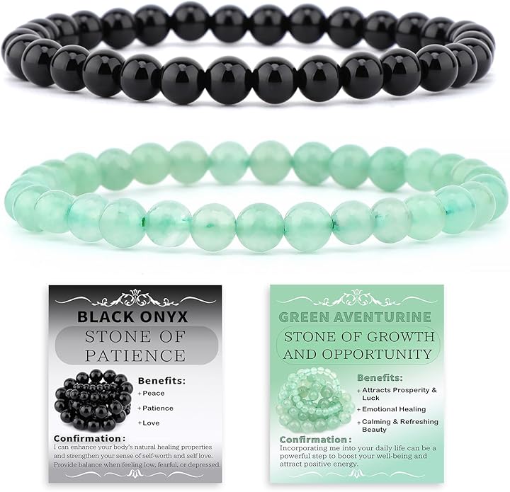 NCB 2.3-Piece 4mm Natural Crystal Gemstone Stretch Bracelets – Handmade Reiki Energy Healing Jewelry for Meditation,Yoga, Unisex