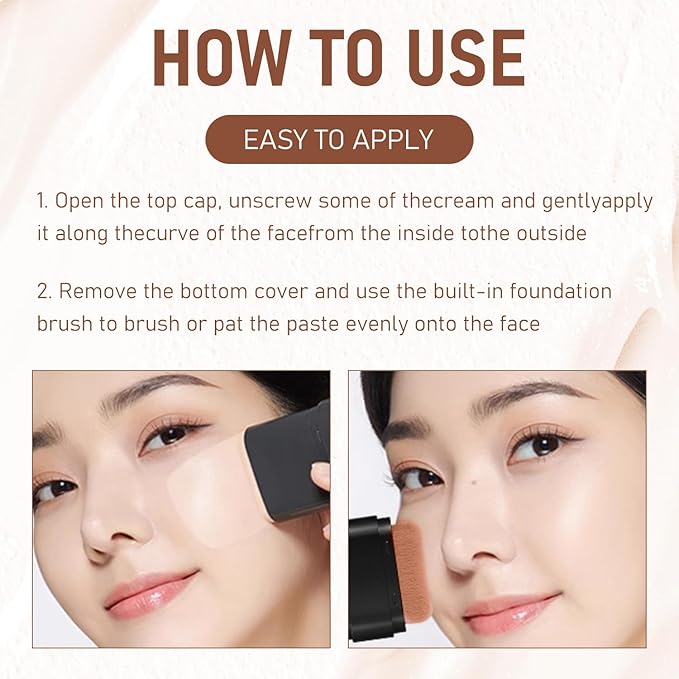2Pcs Long-Lasting Concealer Foundation Stick, Face Foundation Contour Stick，Creamy Full Coverage, Hydrating Olive & Camellia Formula for Dark Circles & Blemishes (03#LIGHT SKIN)