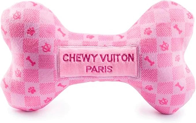 Haute Diggity Dog Chewy Vuiton Bone Plush Dog Toy, Designer Parody Toy
