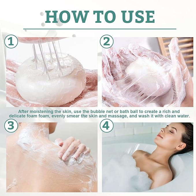 2PCs SkinFerm Collagen Milk Whitening Soap, Silk Protein Skin Repair Soap, Exfoliating and Brightening Soaps for Dull, Uneven Skin, Smooth And Soft Complexion for Face & Body