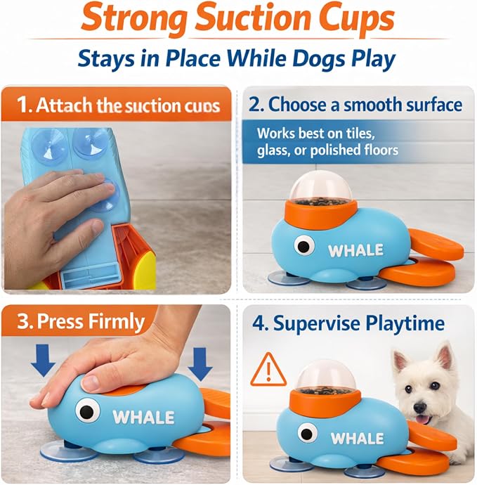 Interactive Dog Toy with Suction Cups, Treat Dispensing Slow Feeder Puzzle for Small & Medium Dogs – Keeps Dogs Busy & Reduces Boredom