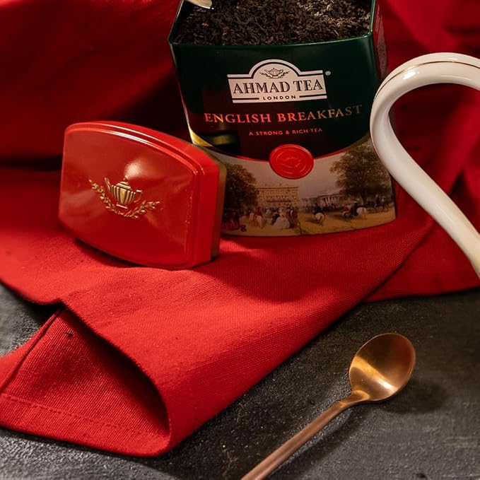 Ahmad Tea Caddy Gift Tin, English Scene, English Breakfast, 100 Gram