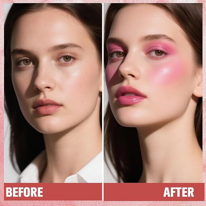 Dewy Liquid Blush for Cheeks, High Pigment Buildable Cream Blush, Long-Lasting Natural Glow - Hydrating Formula Lightweight Makeup Radiant Flushed Cheeks (05 Baby Pink)