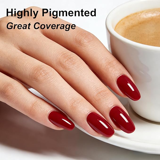 YTD Likomey Red Gel Nail Polish,15ml Salon Home DIY Manicure and Pedicure Fall Winter UV Soak Off Color Varnish,CS448