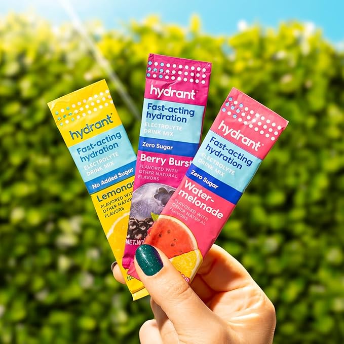 Hydrant - Hydration Powder Variety Pack, 30 Individual Sugar-Free Instant Electrolyte Rehydration Packets - Zero Sugar Drink Mix for Daily Use, Travel & Workouts