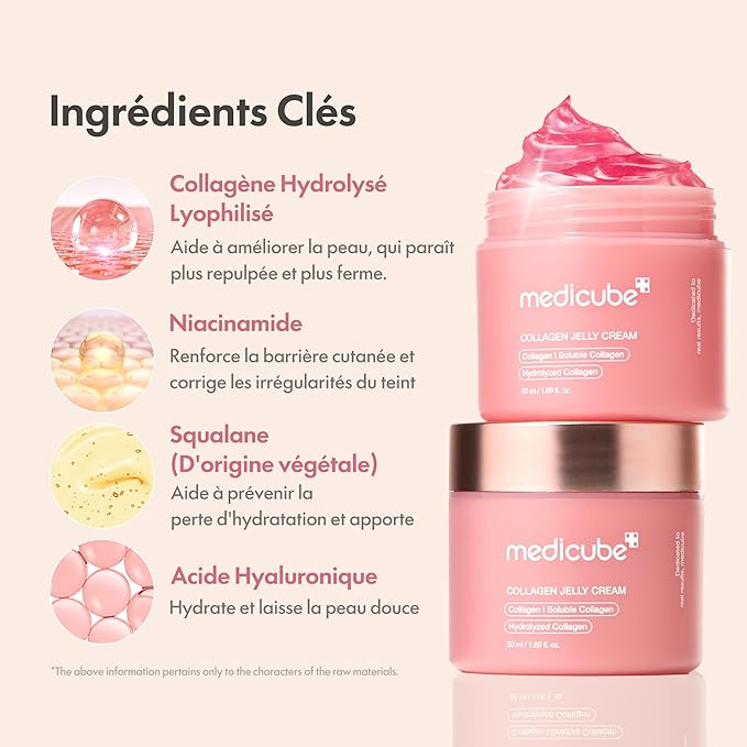 medicube Collagen Jelly Cream- Niacinamide & Freeze-Dried Hydrolyzed Collagen - Boosts skin's barrier hydration and gives 24h Glow & Lifted Look - Korean skincare (1.69 Fl Oz (Pack of 1))