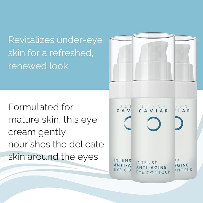 Noche Y Dia Caviar Eye Contour for Mature Skin - Made in Spain - Anti Aging Cream with Hyaluronic Acid - Targets Wrinkles, Bags, Puffiness, Circles - 30mL (1.02 fl oz)