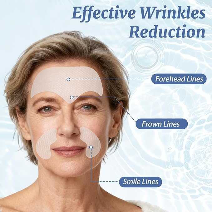 Forehead Wrinkle Patches & Smile Line Patches Overnight, jelly wrinkles patches with Collagen, Smoothing before dates or makeup, Gentle Facial Wrinkles for Day or Overnight, Skin Gifts for Women & Men