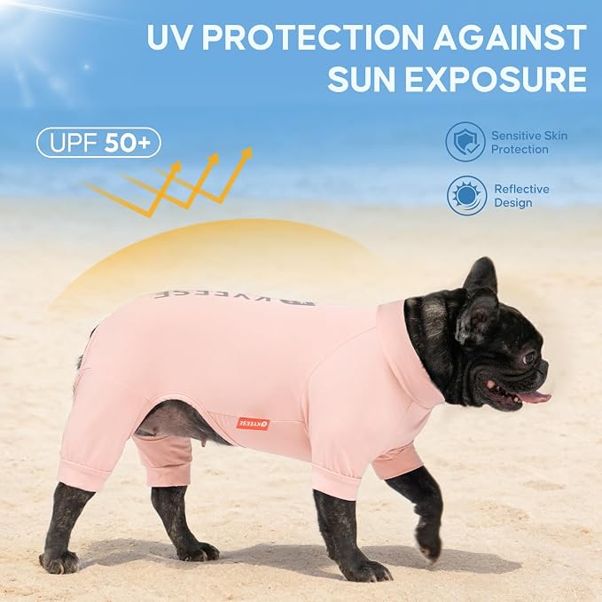 KYEESE UPF50+ Dog Sun Shirt for Small Dogs Cooling Onesie for UV Protection | Cooling Breathable Fabric, Reflective Design, Shedding Control, Skin-Friendly for Sensitive Dogs, Easy On/Off, Quick Dry