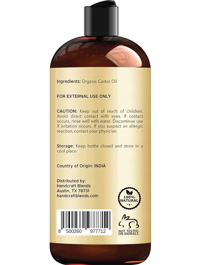 Handcraft Blends Castor Oil for Hair with Lavender Essential Oil and Rosemary Essential Oil Set – 100% Pure & Natural Oils – Carrier Oil for Essential Oils Mixing, Aromatherapy Oils & Massage