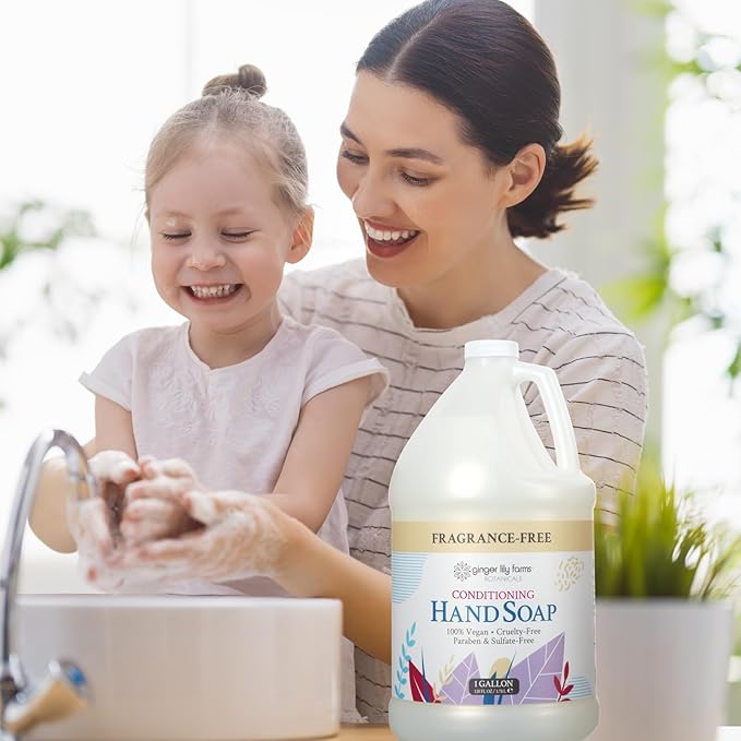Ginger Lily Farms Botanicals All-Purpose Natural Fragrance-Free Hand Soap, Liquid Hand Soap Refill, 128 Ounces, 1 Gallon (Case of 4)