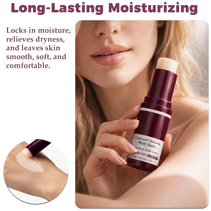 Calcium Volume Multi Balm Stick,Eye Moisturizing Set -Calcium Multi Balm Wrinkle Core +Moisturizing Eye Patches 60ea,Hydrating & Smoothing,Gentle on Skin,Portable Design