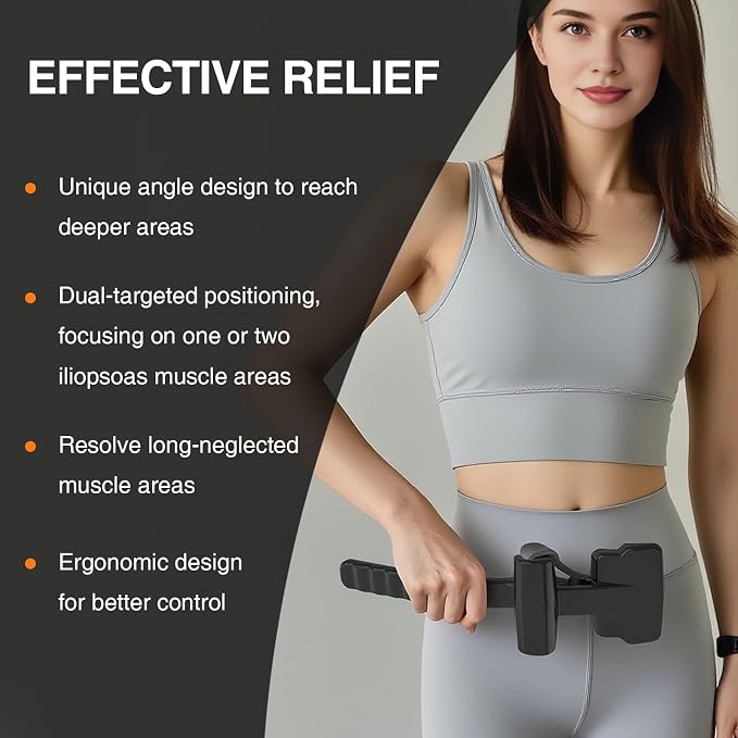 Psoas Release Tool-Hip Flexor Release Tool Fully Adjustable for Iliacus,Waist Pain Sciatica,Back&Posture Relief,Massage Hook and Trigger Point Massage Tool