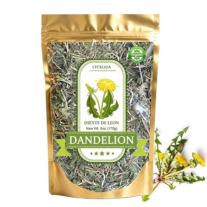 Dandelion Leaf & Root Loose Leaf Tea –Diente de Leon (Whole Dandelion) for Digestive Support & Detox, 6 oz (170g), 100% Natural Taraxacum, Vegan, Non-GMO, Caffeine-Free