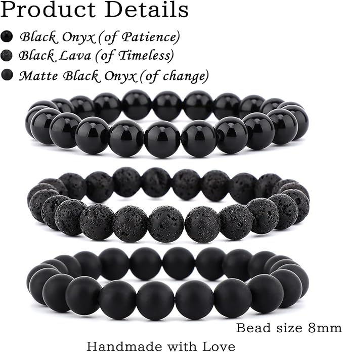 NCB 2.3-Piece 4mm Natural Crystal Gemstone Stretch Bracelets – Handmade Reiki Energy Healing Jewelry for Meditation,Yoga, Unisex