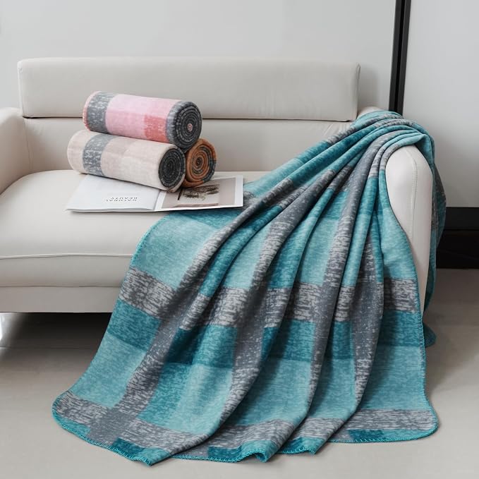 ZYFZCYBL Fleece Blanket Bulk Pack of 6 Cozy Fleece Throw Blankets 50x60 Warm Soft Lightweight Breathable Pet-Friendly for Bed Sofa Camping Wedding Gifts (Multiple Plaid
