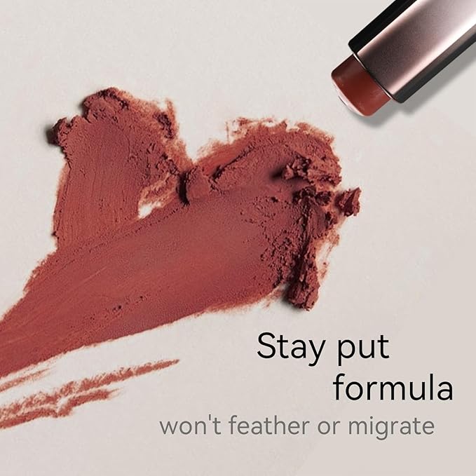 Matte Lipstick for Women, Long Lasting Moisturizing Lip Stain, Waterproof Lip Color Makeup (Brown)
