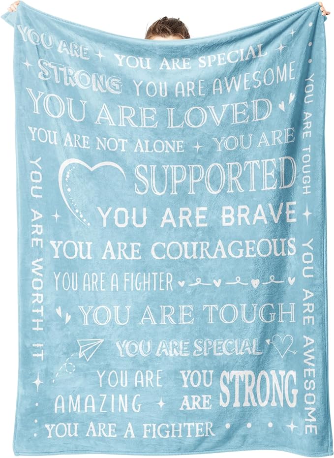 Gift for Women, Get Well Soon Blanket, Sympathy Gift for Her Him | Thinking of You Present, Inspirational Birthday Gift for Sister Friend Daughter Son Coworker Nurse, 60'' x 50''