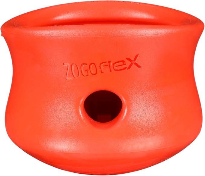 WEST PAW Zogoflex Toppl Interactive Treat Dispensing Puzzle Dog Toy for Mental Stimulation & Enrichment-Holds Kibble & Treats-Lickable, Freezable & Dishwasher Safe-Made in USA-Small-Cardinal Red