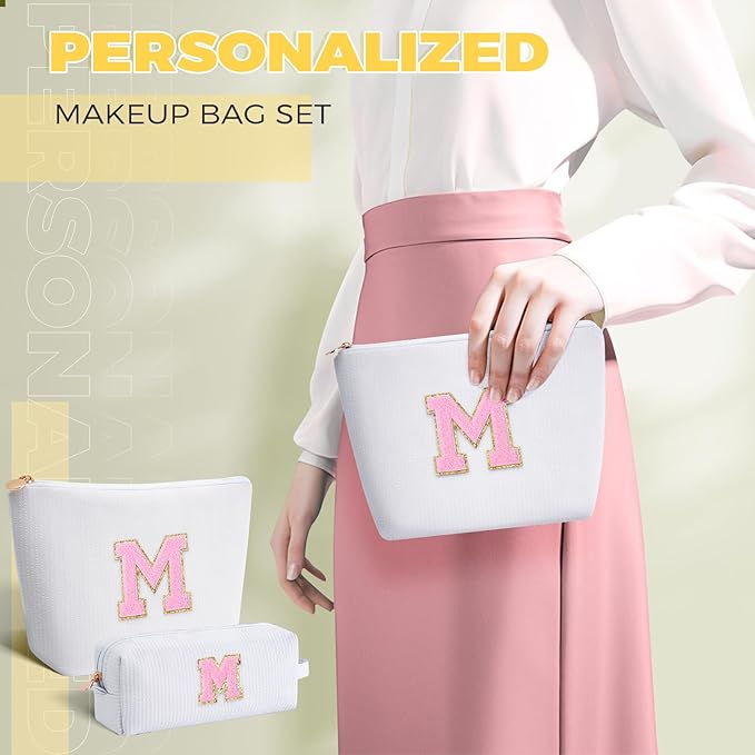 Mothers Day Gifts for Mom,Mum Gifts from Daughter,Birthday Gifts for Wife Sister Her,Mother in Law Gift,Mama Gifts Idea,Makeup Bag Set Cosmetic Bag - White,M