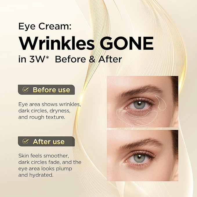 ASAMO Eye Cream for Dark Circles and Puffiness - Under Eye Moisturizer to Reduce Fine Lines & Wrinkles