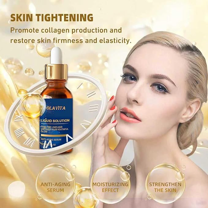 Liquid Solution Anti Aging Serum – New Upgraded Vitamin C Hydrating & Firming Facial Serum with Collagen Support,2Pack