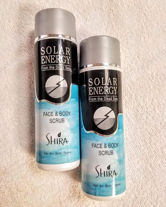 Shira Solar Energy 8oz Face And Body Scrub with Dead Sea Minerals – Gentle Exfoliator & Deep Cleansing scrub for Radiant Skin, Organic Skincare for All Skin Types, Hydrating Bath Scrub
