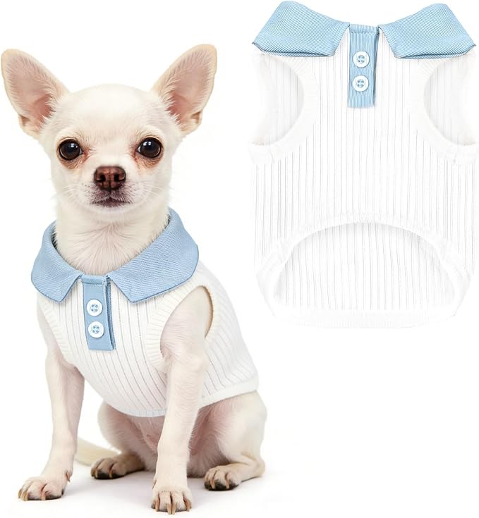 Dog Tshirts for Small Dogs Polo Shirt Stretchy Dog T Shirt Breathable Dogs Cooling Vest Girl Boy Puppy Dachshund French Bulldog Frenchie Chihuahua Clothes