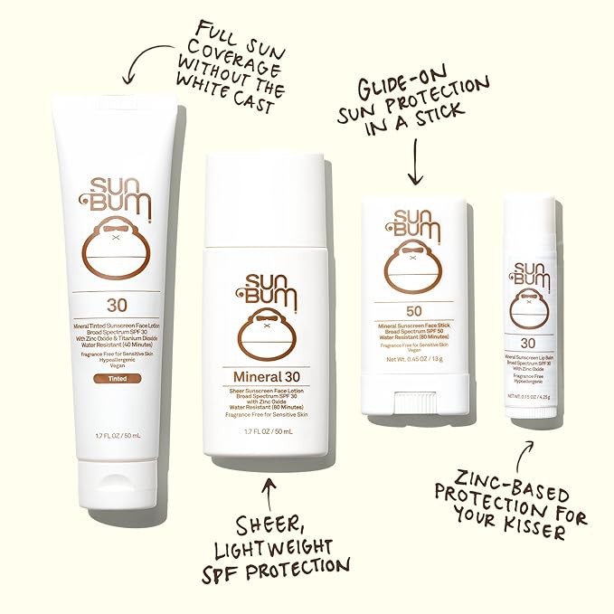 Sun Bum Mineral SPF 50 Face Stick Sunscreen - Water-Resistant Broad Spectrum Sunscreen with Vitamin E - Hawaii 104 Act Compliant (Made without Octinoxate & Oxybenzone) - Travel Size 0.45 oz