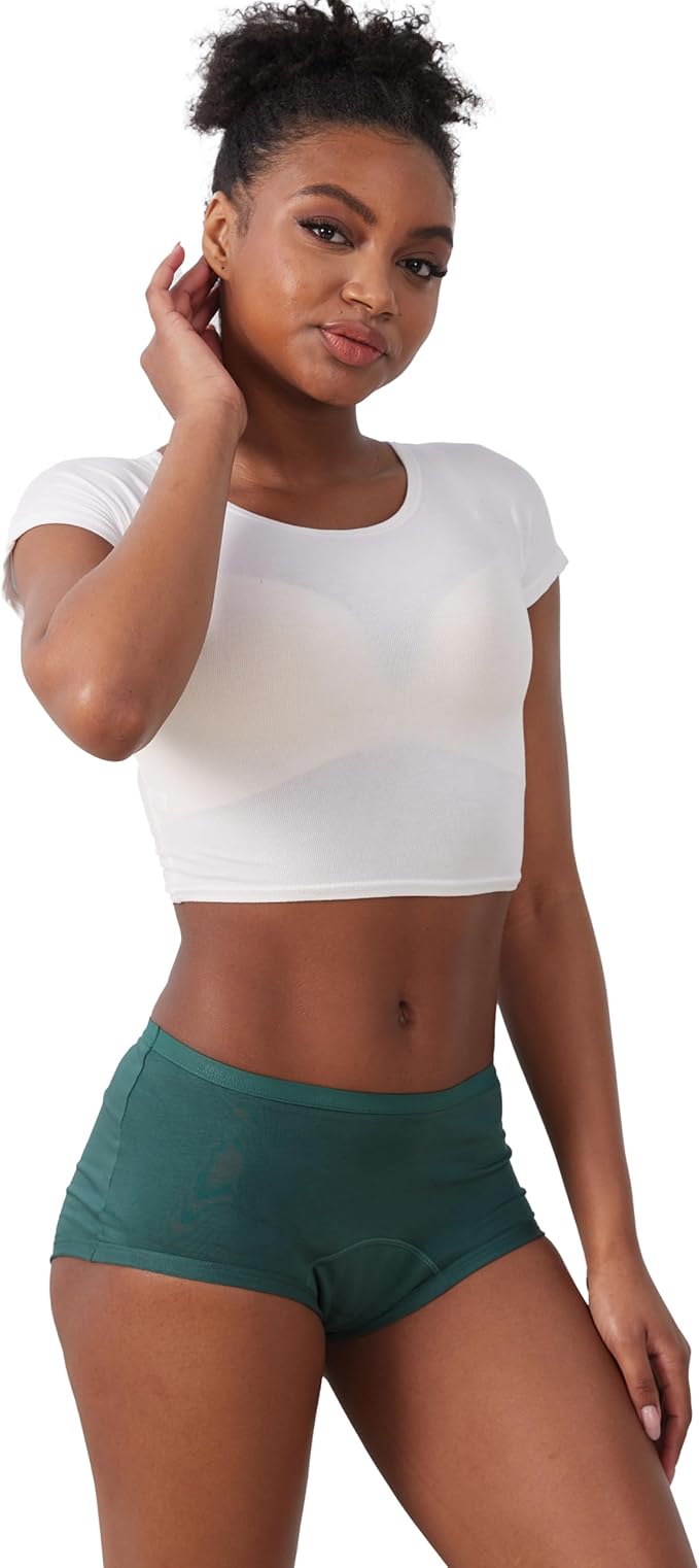 Goat Union Organic Cotton Boyleg Period Underwear for Women & Teens - Moderate Absorbency Period Panty