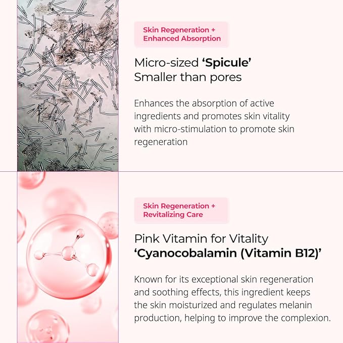 Dr.Melaxin Cyano Pink Spicule Cream with Calcium & Vitamin B12, Spicule Treatment for Dark Circles & Fine Lines, Niacinamide for Hydrating & Firming, 1.69 fl.oz