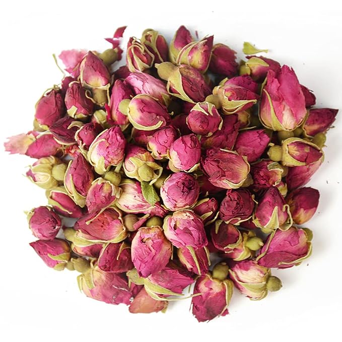 TIAN HU SHAN Rose Tea Loose Leaf, Premium Dried Rose Buds, Food Grade Natural Herbal Tea, Caffeine Free Sugar Free, 4 Ounce Pack of 1
