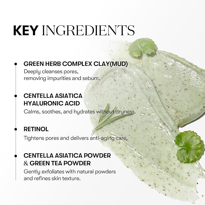 VT COSMETICS CICA Mask Cleanser, 2-in-1 Facial Wash, Non-Drying Clay Mask, Gentle Pore Care, Exfoliating, Hydrating, Centella Asiatica for Acne-Prone & Sensitive Skin, Korean Skincare (4.05 fl. oz)