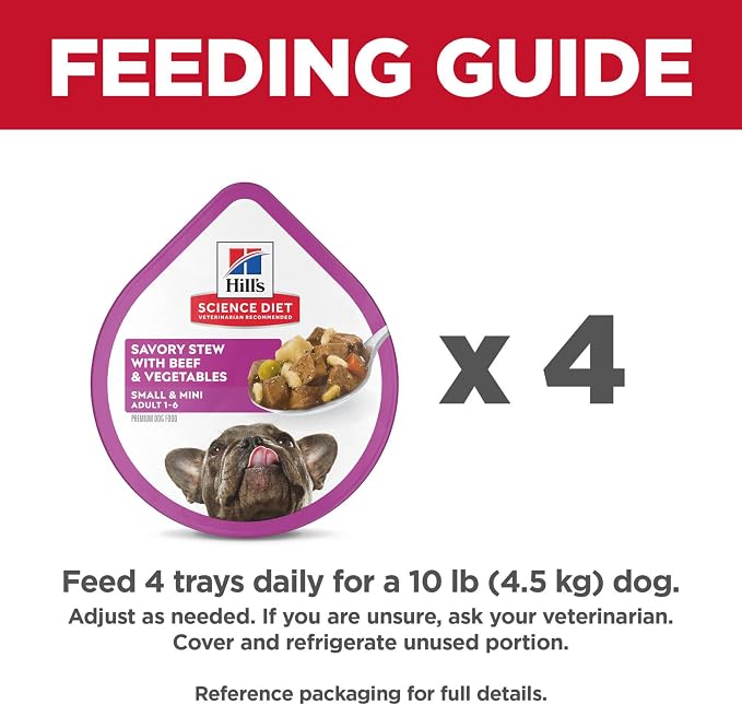 Hill's Science Diet Adult 1-6 Small & Mini Wet Dog Food | #1 Veterinarian Recommended, Beef & Vegetables, 3.5 oz. Trays, 12-Pack