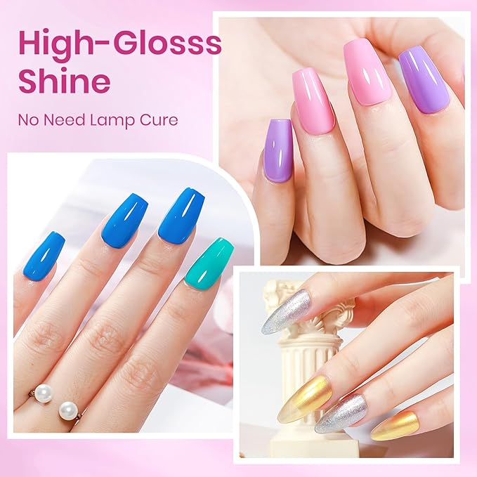Regular Nail Polish Set Non Gel, Quick Dry Bulk Nail polish Non Gel, White Red Black Pink Colors Air Fast Drying Fingernail Lacquer for Women Girls Manicure Salon DIY Home