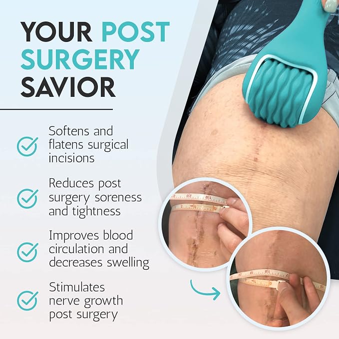 Scar Tissue Massager for Post-Surgery Recovery, Silicone Ice Massage for Post-Surgery Incision Swelling and Soreness, Vibrating Joint Roller for Improved Range of Motion Designed by Physical Therapist