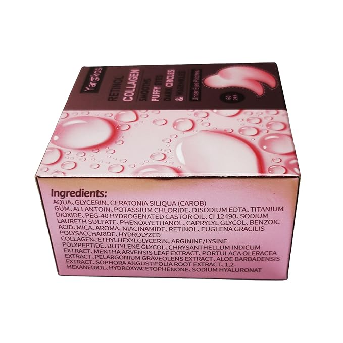 Pink Eye Mask 60Pcs, 5 Portable 24K Gold Collagen Under Eye Patches, 30 Pairs Hydrating Undereye Gel Pads for Women Men Dark Circles Puffy Eyes Puffiness Wrinkle Eye Bag Treatment