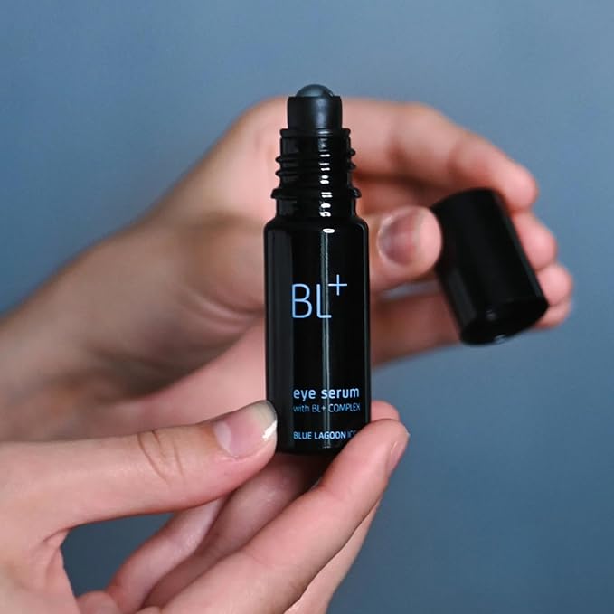 Blue Lagoon - BL+The Eye Serum For Dark Circles, Puffiness, Hydration - Cooling Roller Ball Applicator Firming Wrinkle Treatment - Under Eye Serum - Dark Circles Treatment (0.33 fl oz | 10 ml)
