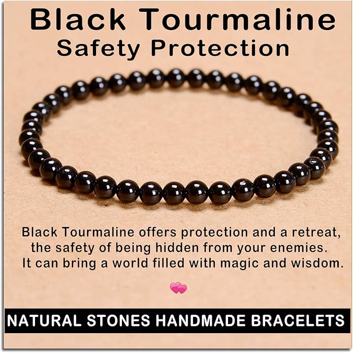 AD Beads Handmade Gemstone Stretch Elastic Bracelet Crystal Healing Reiki Nature's Beauty and Spiritual Essence Unisex