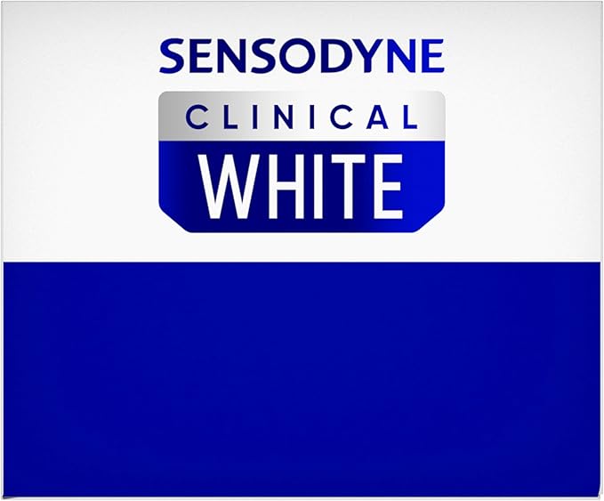 Sensodyne Clinical White Toothpaste Clinically Proven Whitening for Sensitive Teeth, Stain Protector, 3.4 oz x 3