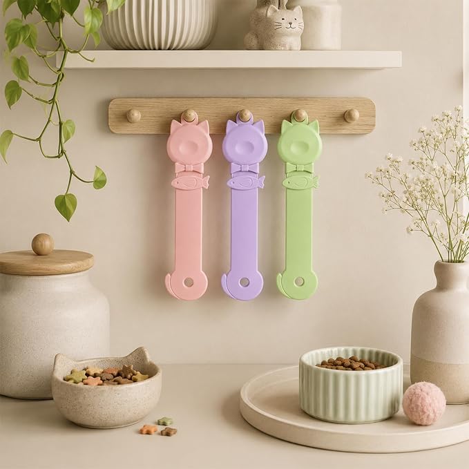 Cat Squeeze Treat Spoons, 3 PCS Lickable Cat Treat Spoon Pet Strip Feeder Spoons Multi-function Cats Treats Dispenser Feeder for Wet Food, Licky Treats, Squeeze Tubes & Strips