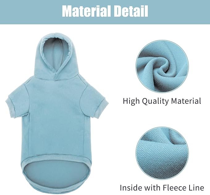 BINGPET Security Dog Hoodie, Pet Sweater Clothes with Leash Hole, Blue | Warm Dog Sweatshirt for Small Medium Large Dogs, All-Season Cold Weather Comfort & Fit, Soft Winter Hooded Pullover Outfit