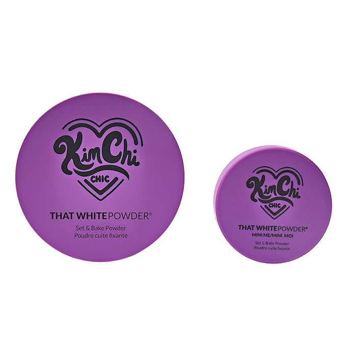 KimChi Chic Beauty Mini Me That White Powder - Loose Face Powder, 01 No Color - Medium Coverage, Radiant Finish, All Skin Types, Paraben Free, Vegan