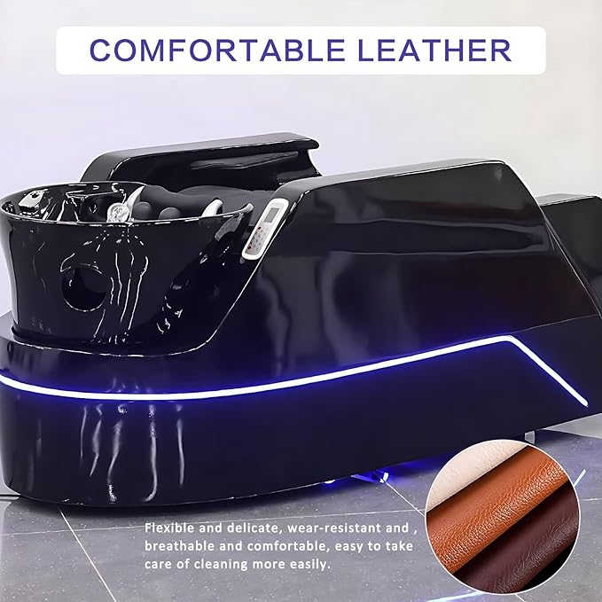Shampoo Bed and Electric Message Table - Message Shampoo Bed and Head Spa Equipment with Water Circulation and Led Lights